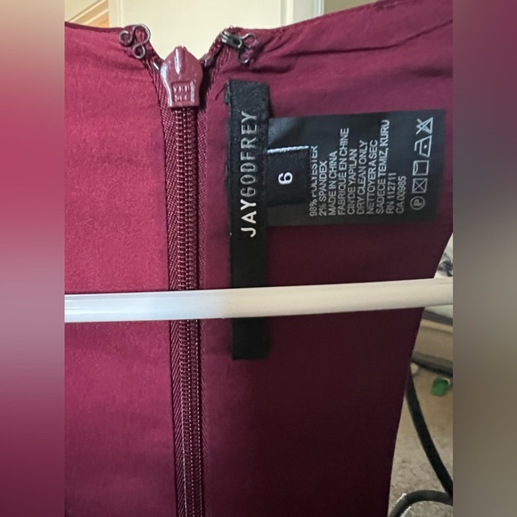 JAY GODFRAY burgundy jumpsuit size 6 - Picture 4 of 4